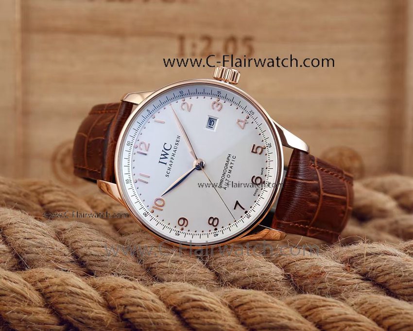 Classic Replica IWC - Portuguese Rose Gold White Watch Automatic